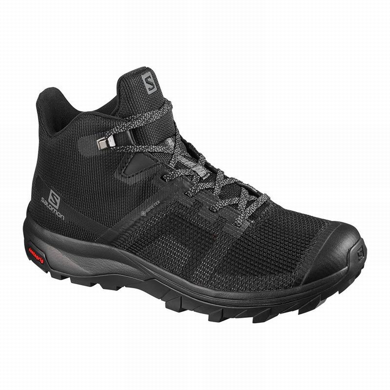 Zapatillas Trekking Salomon Mujer Negras - Salomon Argentina OUTLINE PRISM MID GORE-TEX ,695784-ANV